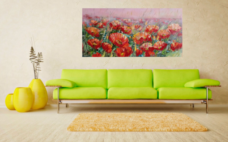 Painting - Poppy - Oil on canvas