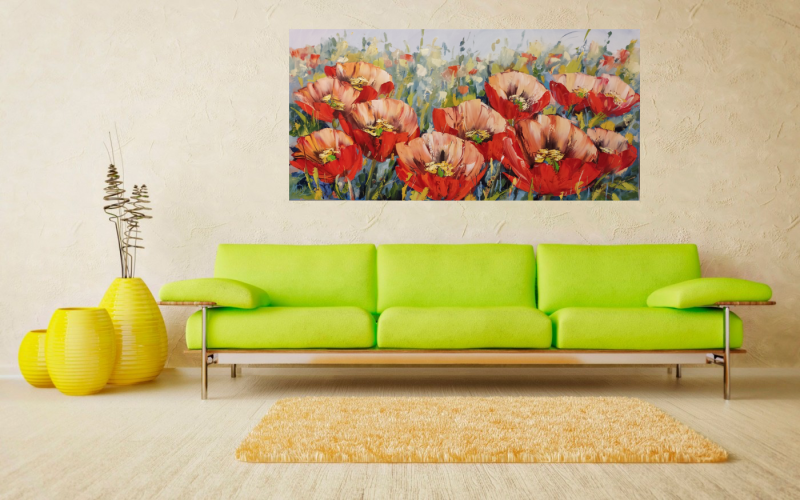 Painting - Poppy - Oil on canvas