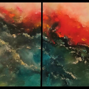 Abstract diptih, divas gleznas
